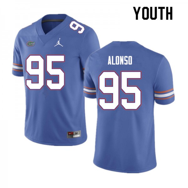 Youth #95 Lucas Alonso Florida Gators College Football Jersey Blue